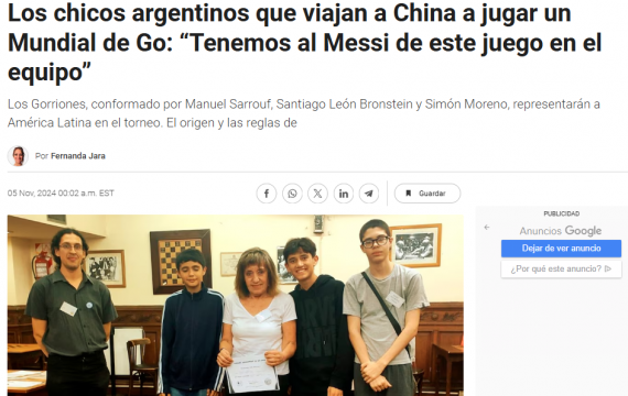 Los chicos argentinos que viajan a China a jugar un Mundial de Go: “Tenemos al Messi de este juego en el equipo”